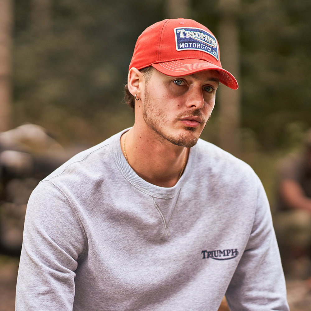 Triumph Motorcycles Forecourt Baseball Cap aus Baumwolle - Rostrot