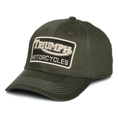 Triumph Motorcycles Forecourt Baseball Cap aus Baumwolle - Dunkelolivgrün