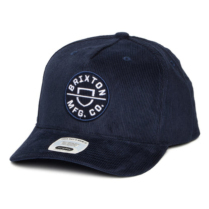 Brixton Crest C NetPlus MP Kord Snapback Cap - Verwaschenes Marineblau