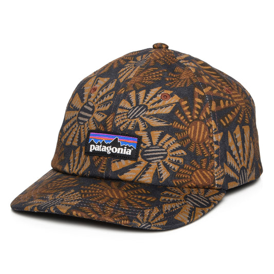 Patagonia Sun Wave P-6 Label Trad Baseball Cap aus organischer Baumwolle - Marineblau-Multi