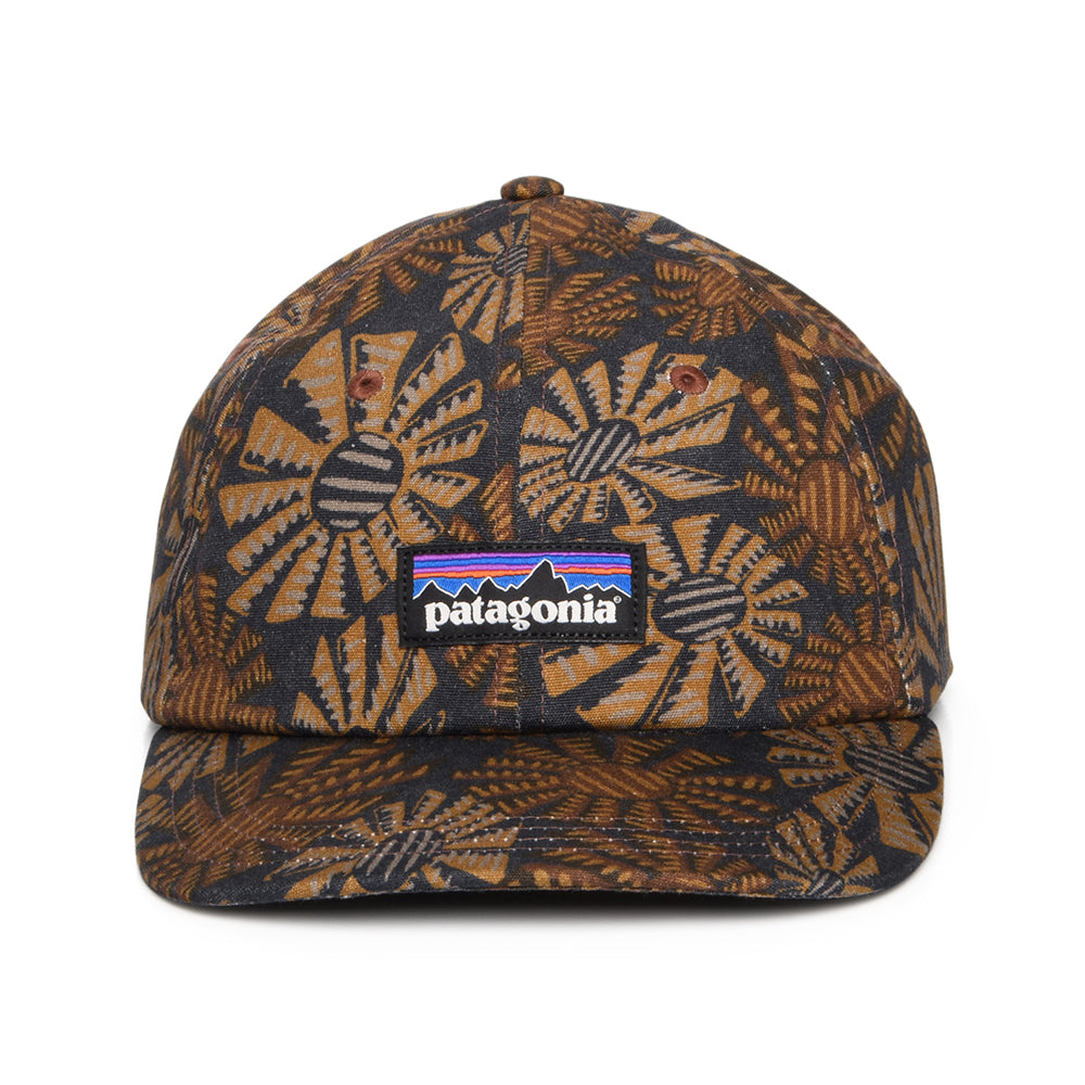 Patagonia Sun Wave P-6 Label Trad Baseball Cap aus organischer Baumwolle - Marineblau-Multi