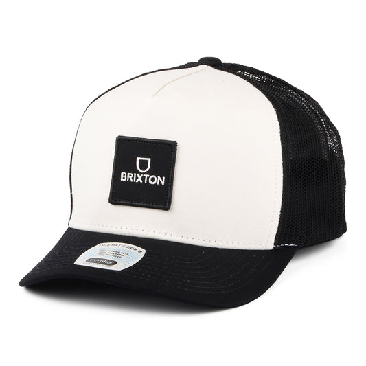 Brixton Alpha Block NetPlus MP Trucker Cap - Cremeweiß-Schwarz