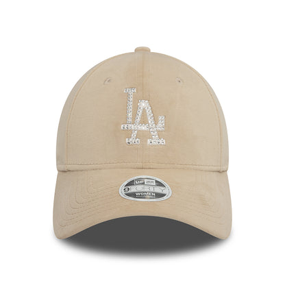 New Era Damen 9FORTY L.A. Dodgers Baseball Cap - MLB Velour Diamante - Steingrau