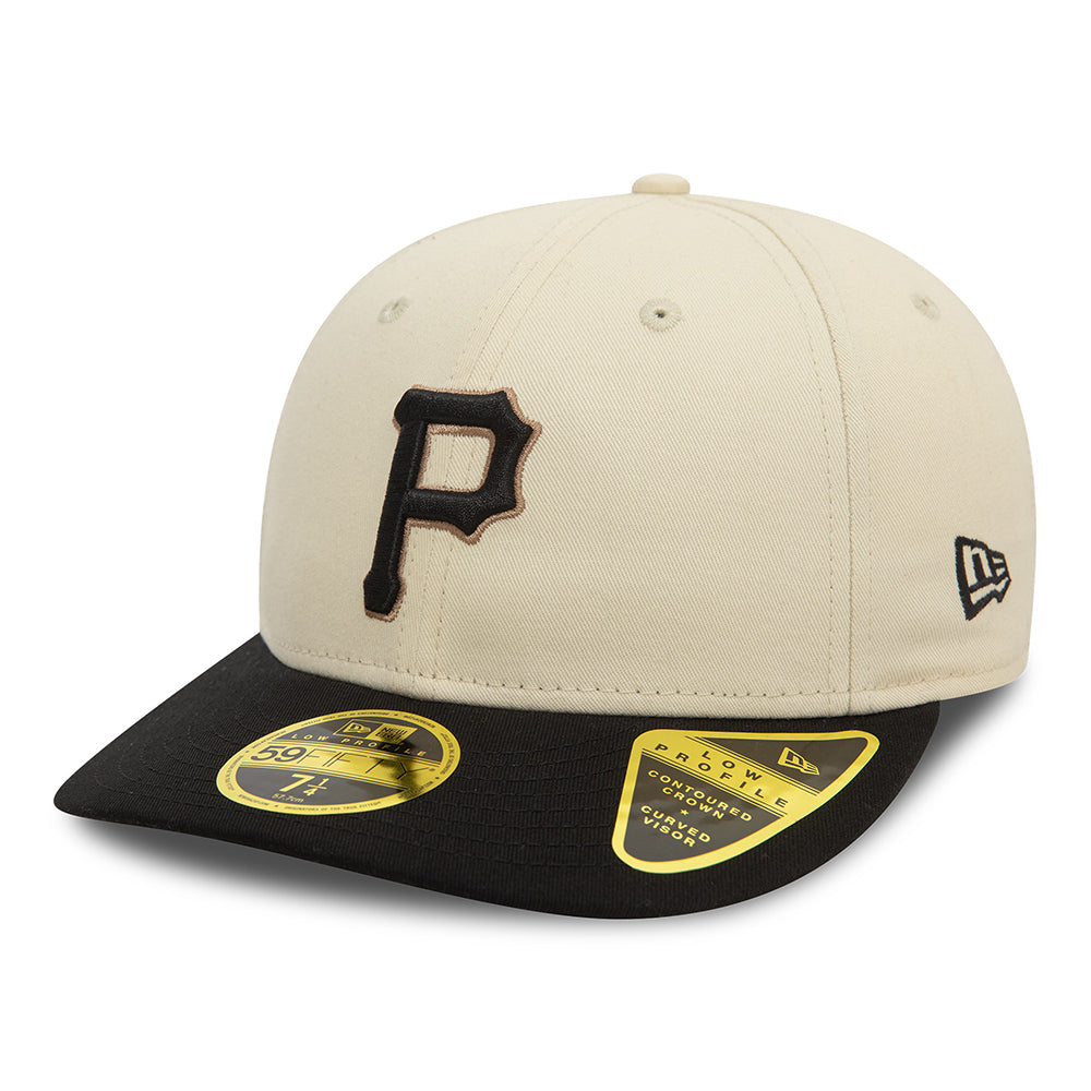 New Era 59FIFTY Low Profile Pittsburgh Pirates Baseball Cap - MLB Seasonal World Series - Helles Cremefarben-Schwarz