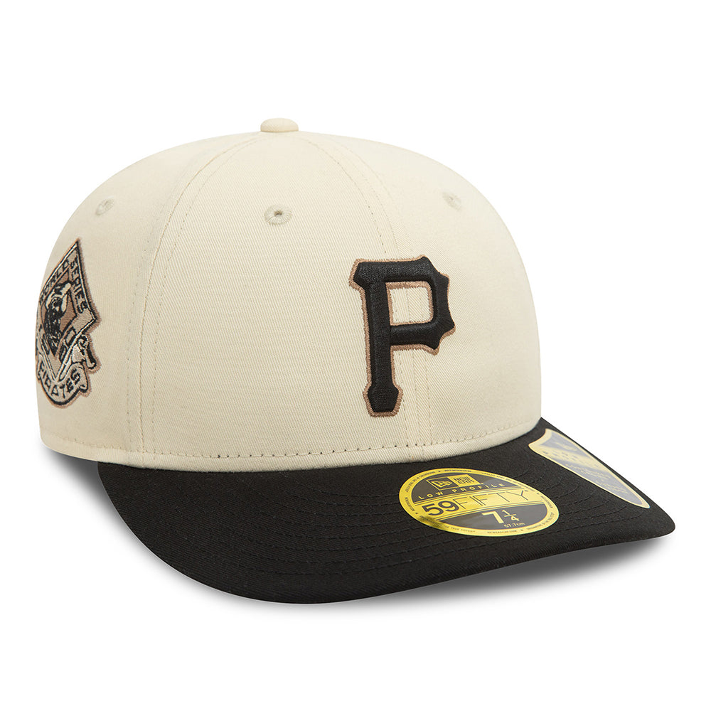 New Era 59FIFTY Low Profile Pittsburgh Pirates Baseball Cap - MLB Seasonal World Series - Helles Cremefarben-Schwarz