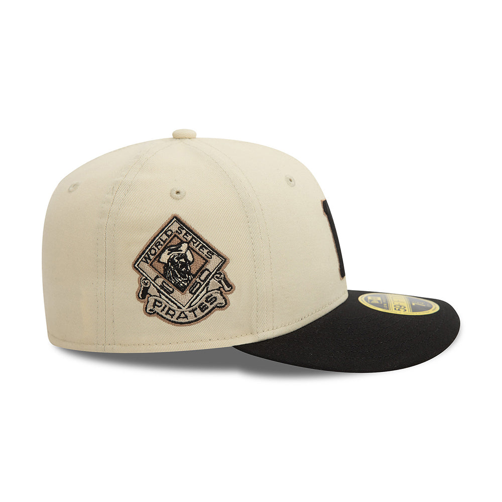 New Era 59FIFTY Low Profile Pittsburgh Pirates Baseball Cap - MLB Seasonal World Series - Helles Cremefarben-Schwarz