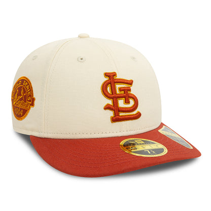 New Era 59FIFTY Low Profile St. Louis Cardinals Baseball Cap - MLB Seasonal World Series - Helles Cremefarben-Rostrot