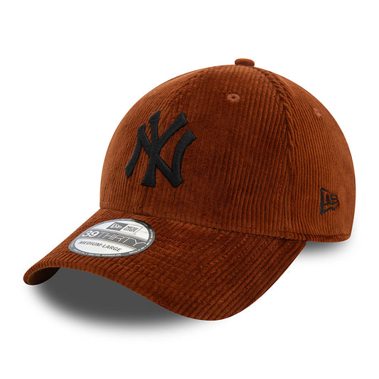 New Era 39THIRTY New York Yankees Baseball Cap - MLB Cord II - Braun-Schwarz