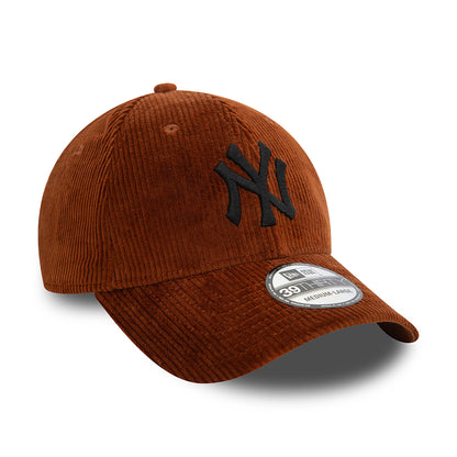 New Era 39THIRTY New York Yankees Baseball Cap - MLB Cord II - Braun-Schwarz