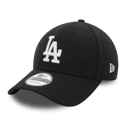 New Era 9FORTY L.A. Dodgers Baseball Cap - MLB Melton Wool - Schwarz-Weiß