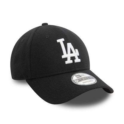 New Era 9FORTY L.A. Dodgers Baseball Cap - MLB Melton Wool - Schwarz-Weiß