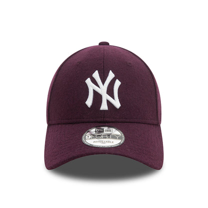 New Era 9FORTY New York Yankees Baseball Cap - MLB Melton Wool - Lila-Weiß