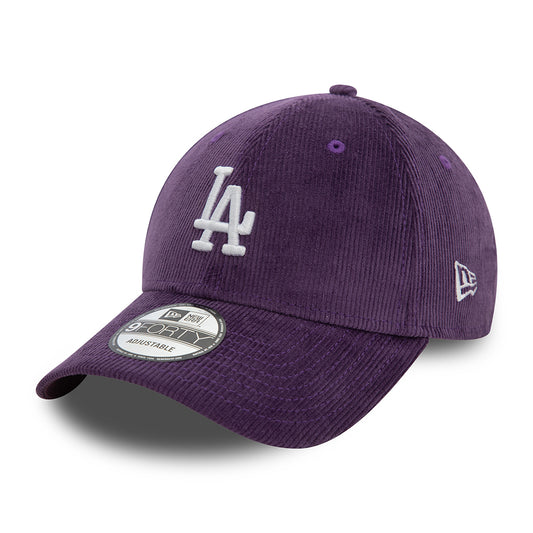 New Era 9FORTY L.A. Dodgers Baseball Cap - MLB Cord - Zwetschge-Weiß