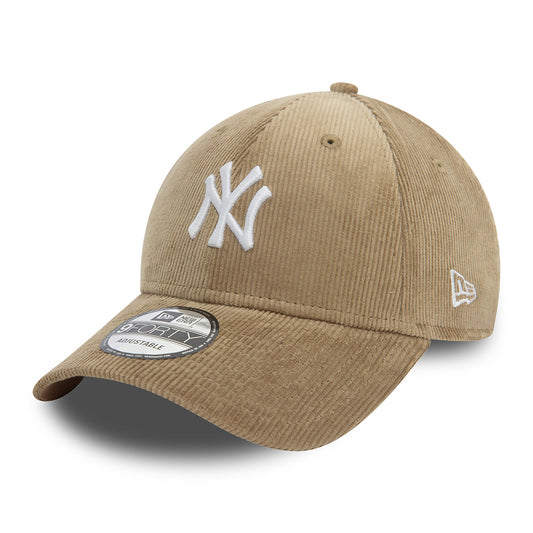 New Era Unisex 9FORTY New York Yankees Baseball Cap - MLB Cord - Taupe-Weiß