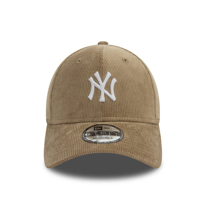 New Era Unisex 9FORTY New York Yankees Baseball Cap - MLB Cord - Taupe-Weiß