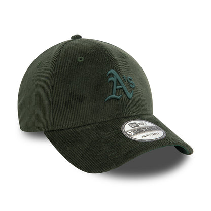 New Era 9FORTY Oakland Athletics Baseball Cap - MLB Cord - Dunkelgrün