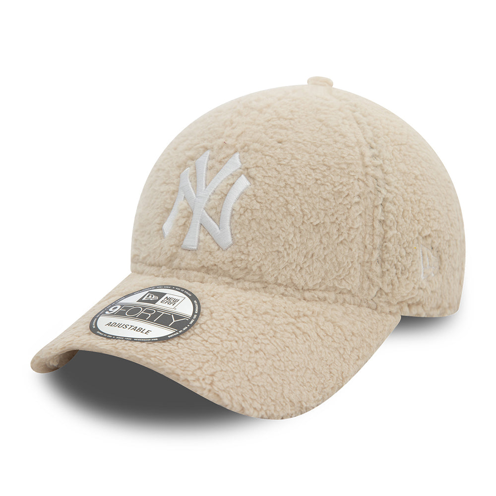 New Era 9FORTY New York Yankees Baseball Cap - MLB Borg - Steingrau-Weiß