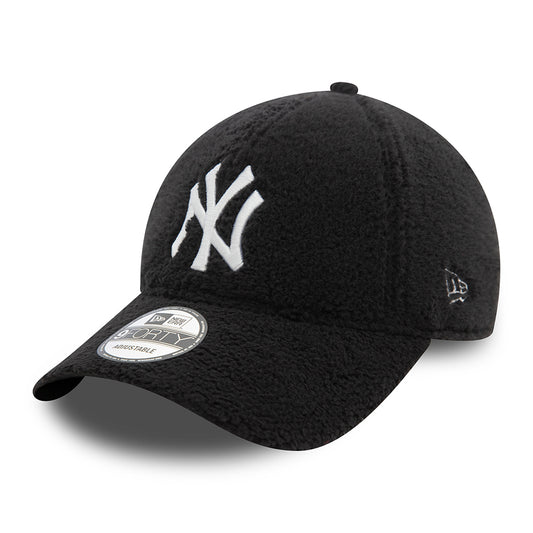 New Era 9FORTY New York Yankees Baseball Cap - MLB Borg - Schwarz-Weiß