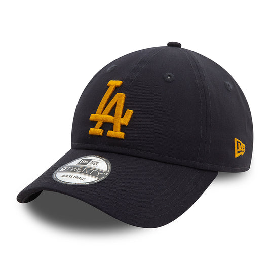 New Era 9TWENTY L.A. Dodgers Baseball Cap - MLB League Essential II - Marineblau-Senfgelb