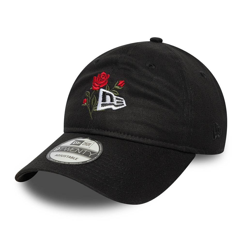 New Era 9TWENTY Baseball Cap - NE Rose Icon - Schwarz