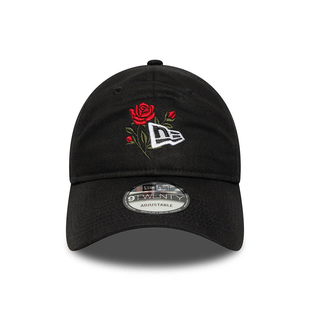 New Era 9TWENTY Baseball Cap - NE Rose Icon - Schwarz