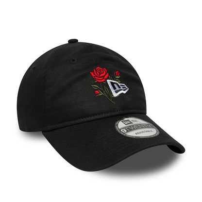 New Era 9TWENTY Baseball Cap - NE Rose Icon - Schwarz