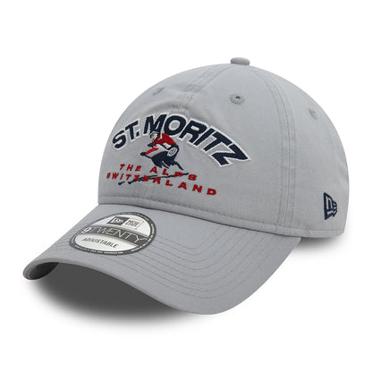 New Era 9TWENTY St. Moritz Baseball Cap - Washed Ski - Grau