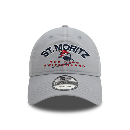 New Era 9TWENTY St. Moritz Baseball Cap - Washed Ski - Grau