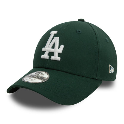 New Era Kinder 9FORTY L.A. Dodgers Baseball Cap - MLB League Essential II - Dunkelgrün-Weiß