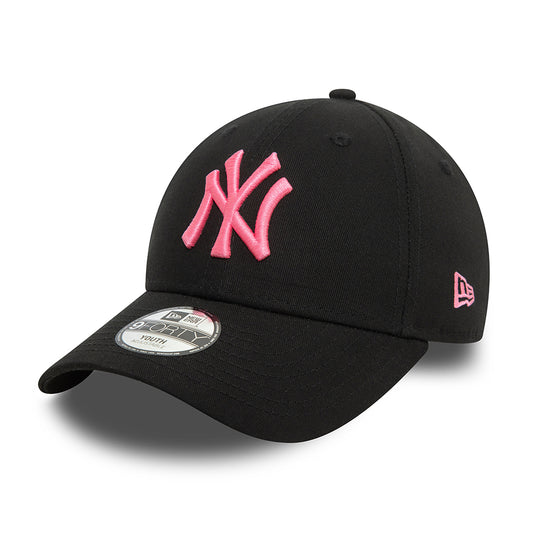 New Era Kinder 9FORTY New York Yankees Baseball Cap - MLB Neon - Schwarz-Neonpink