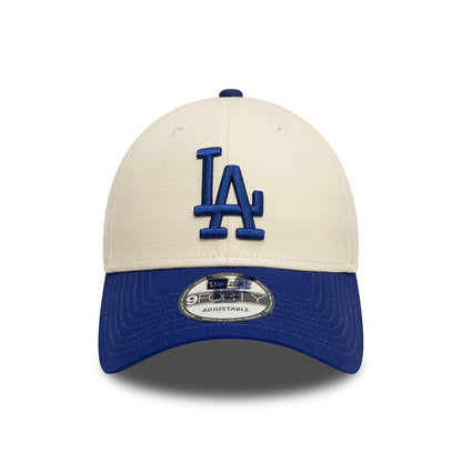 New Era 9FORTY L.A. Dodgers Baseball Cap - MLB Colourblock - Cremeweiß-Königsblau