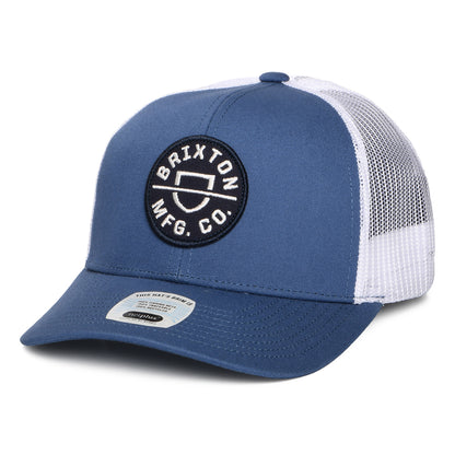 Brixton Crest NetPlus MP Trucker Cap - Dunkles Denim-Weiß