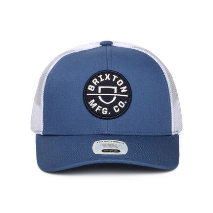 Brixton Crest NetPlus MP Trucker Cap - Dunkles Denim-Weiß