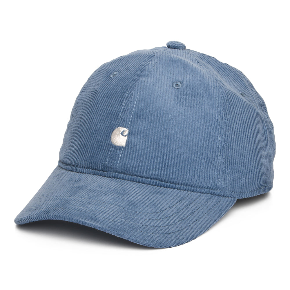 Carhartt WIP Harlem Kord Baseball Cap - Eisblau-Weiß