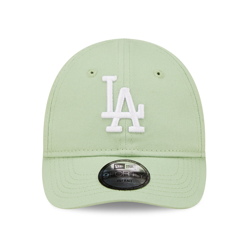 New Era Baby 9FORTY L.A. Dodgers Baseball Cap - MLB League Essential II - Hellgrün-Weiß