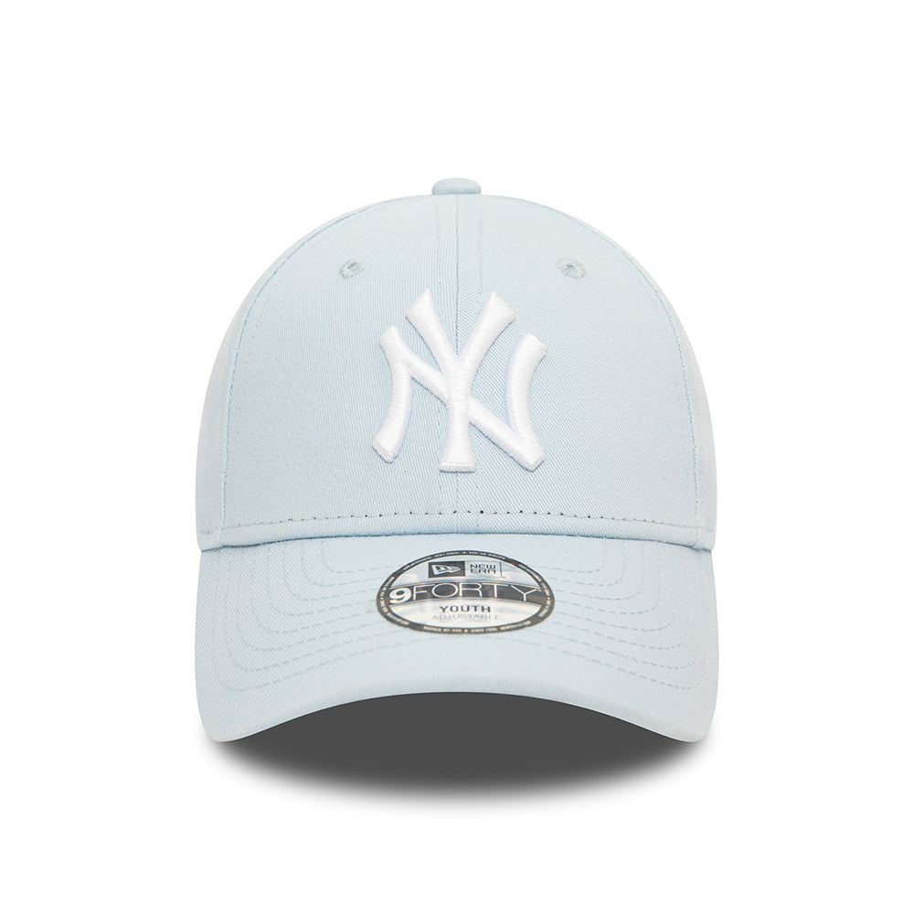 New Era Kinder 9FORTY New York Yankees Baseball Cap - MLB League Essential II - Baby Blau-Weiß