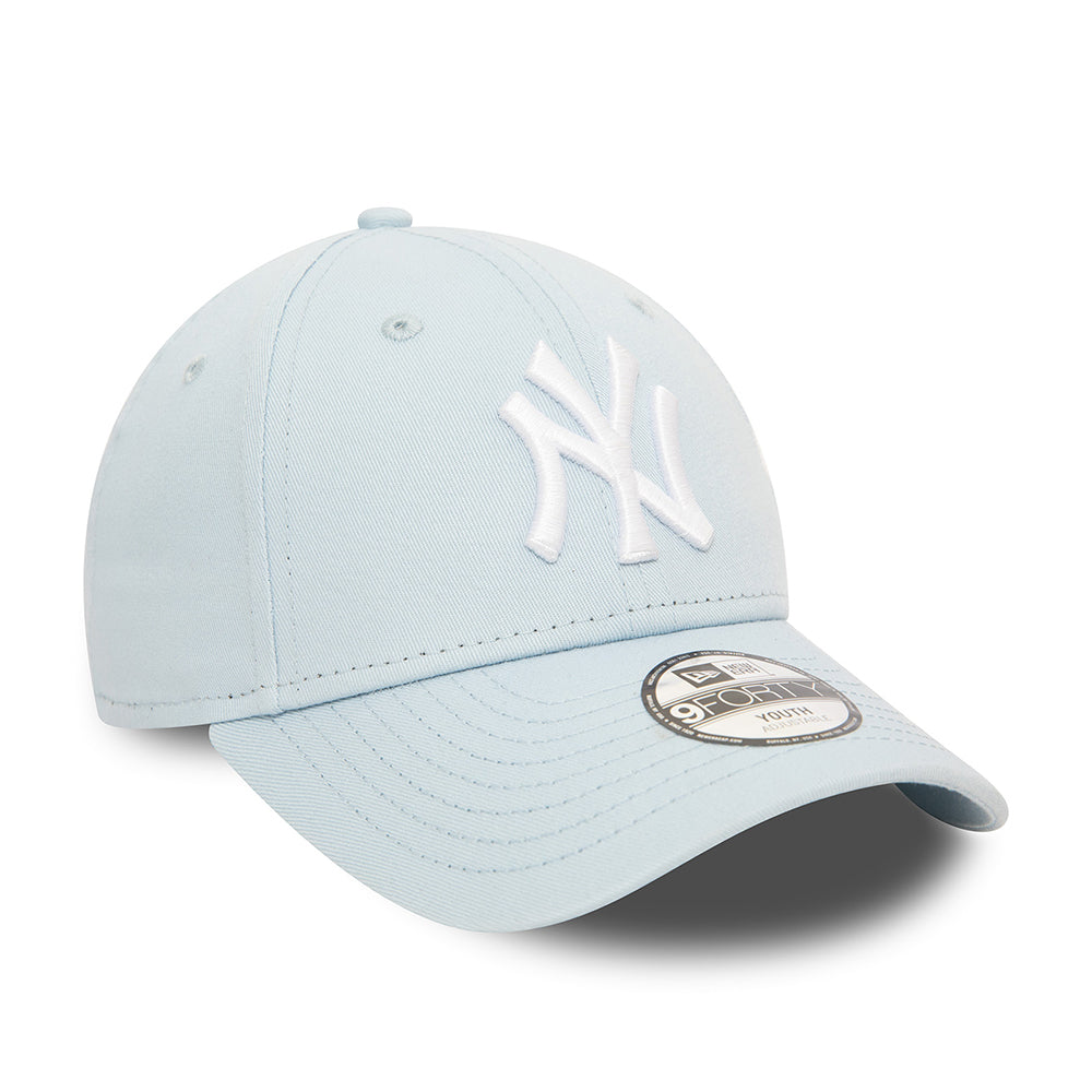 New Era Kinder 9FORTY New York Yankees Baseball Cap - MLB League Essential II - Baby Blau-Weiß