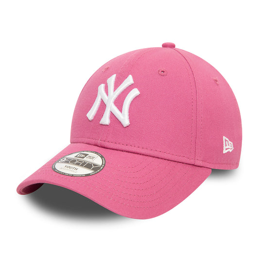 New Era Kinder 9FORTY New York Yankees Baseball Cap - MLB League Essential II - Mauve-Weiß