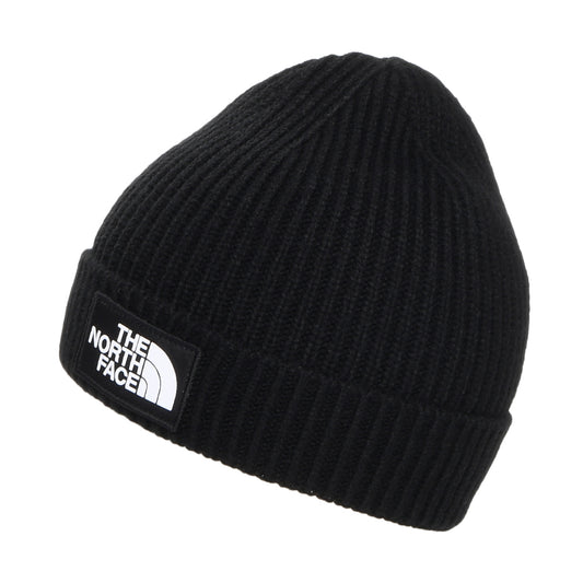 The North Face Kinder TNF Box Logo Cuffed Beanie Mütze - Schwarz