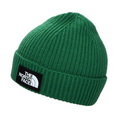 The North Face Kinder TNF Box Logo Cuffed Beanie Mütze - Immergrün