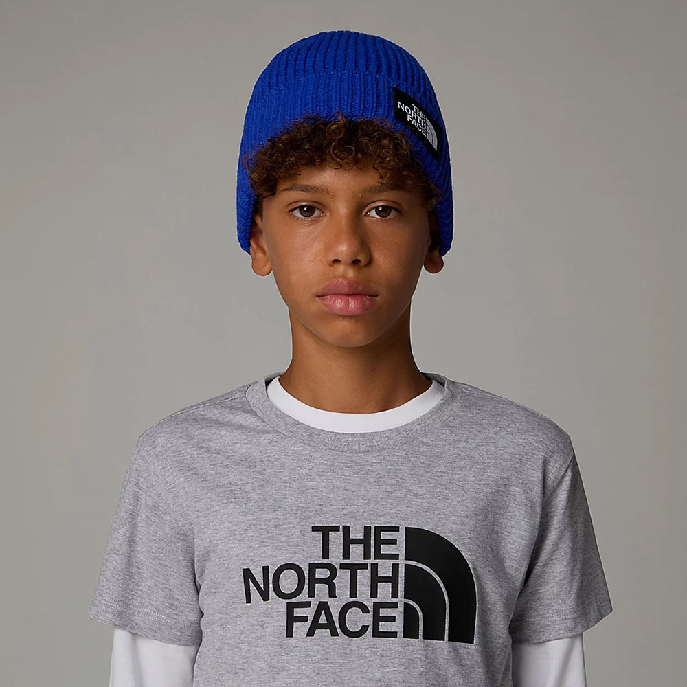 The North Face Kinder TNF Box Logo Cuffed Beanie Mütze - Königsblau