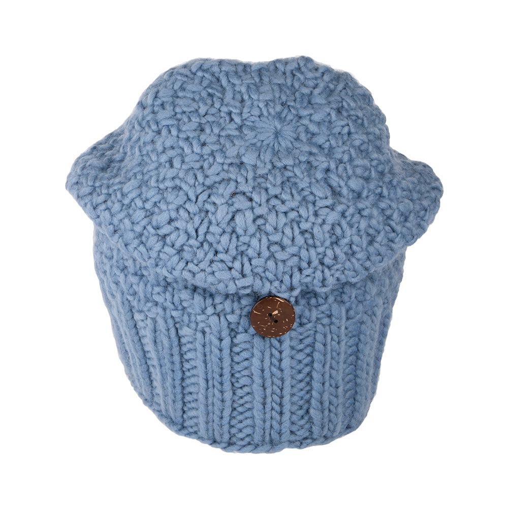 Kusan Button Down Beanie Mütze - Himmelblau