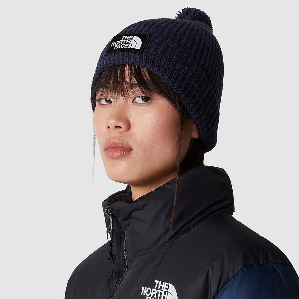 The North Face Logo Box Bommelmütze - Marineblau