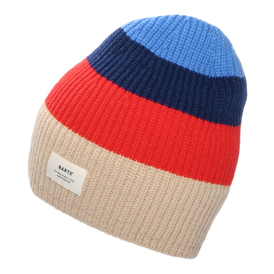 Barts Dova Beanie Mütze - Blau-Rot-Creme