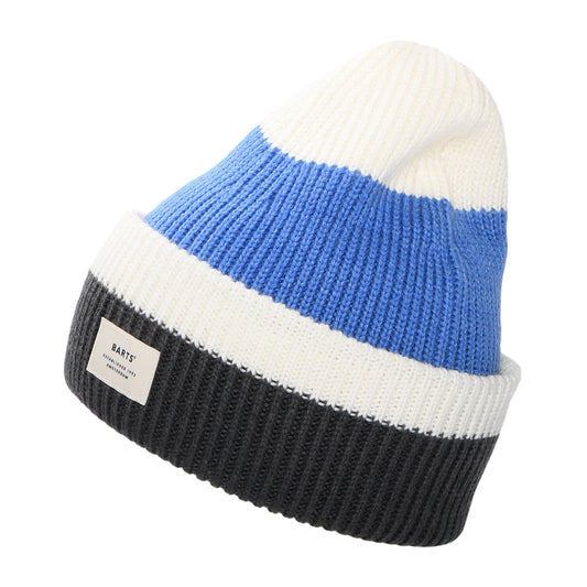 Barts Ardem Beanie Mütze - Blau-Weiß-Anthrazit