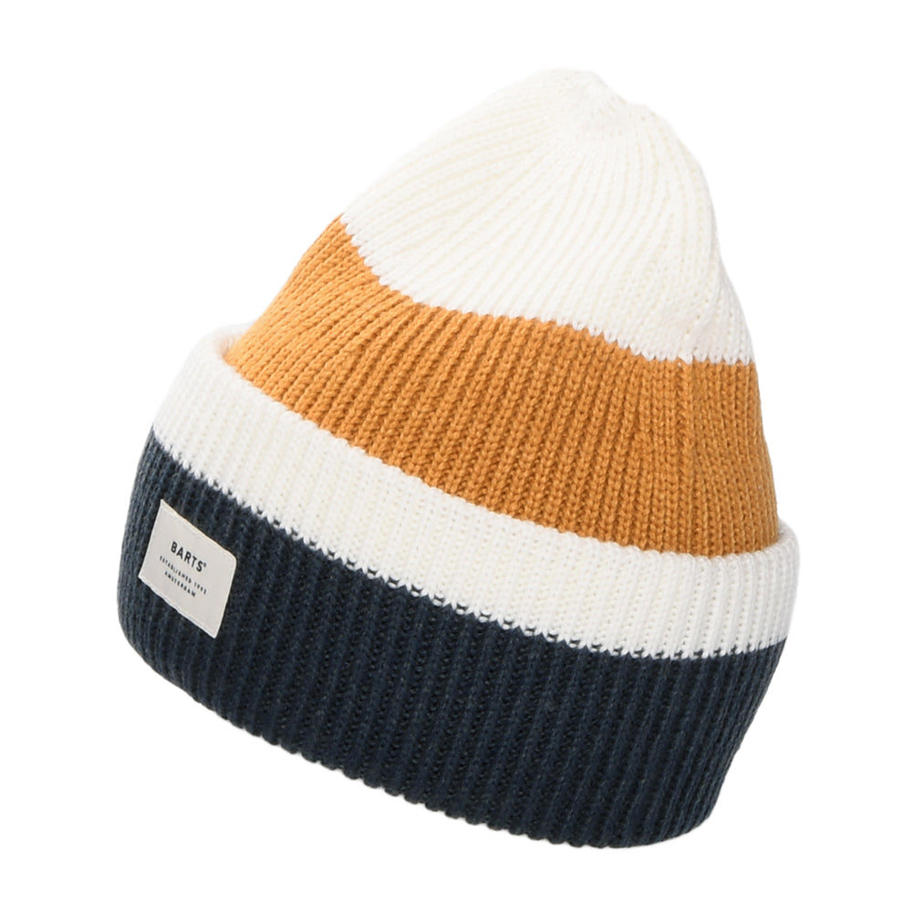 Barts Ardem Beanie Mütze - Ocker-Weiß-Grau