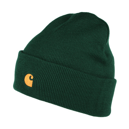 Carhartt WIP Chase Beanie Mütze mit Umschlag - Waldgrün