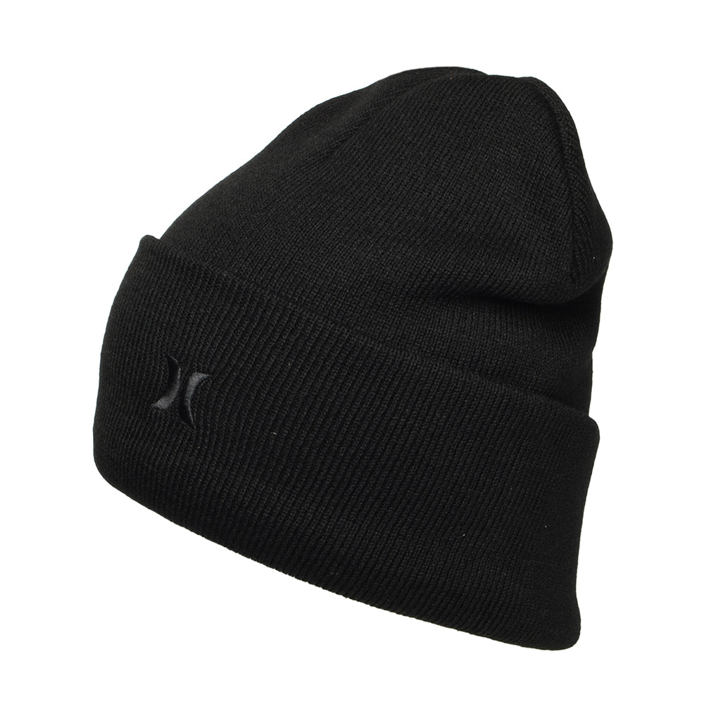 Hurley Icon Cuff 2.0 Beanie Mütze - Schwarz auf Schwarz