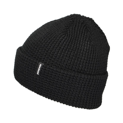 Patagonia Snowdrifter Beanie Mütze und Waffelstrickmuster - Schwarz