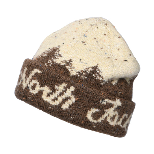 The North Face Cabin Mountainscape Cuffed Beanie Mütze - Braun-Sand